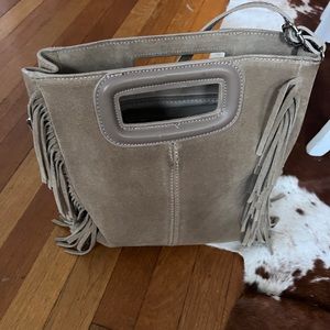 Suede fringe crossbody purse